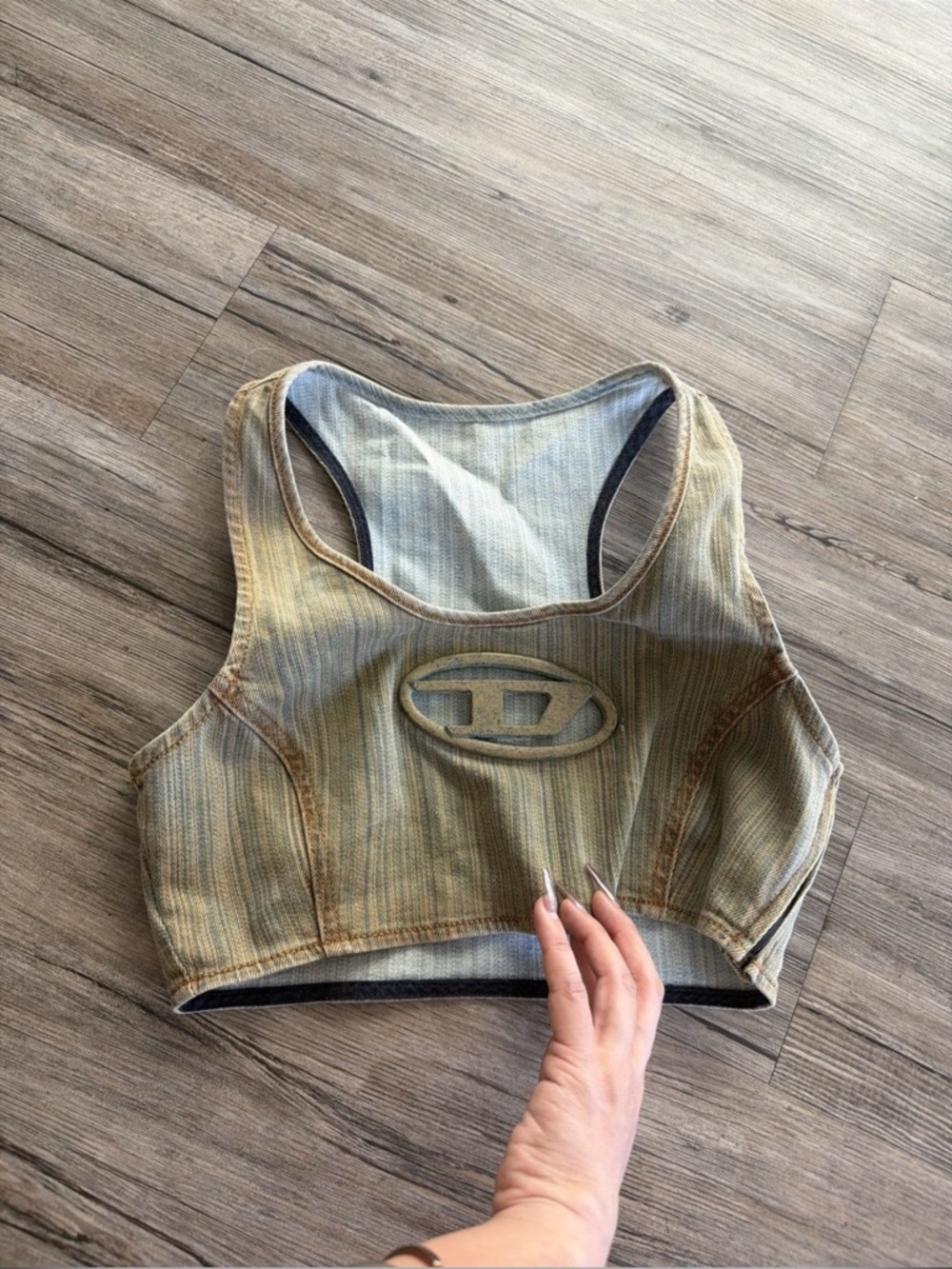 Diesel Beige and Gray Branded Garment Tag